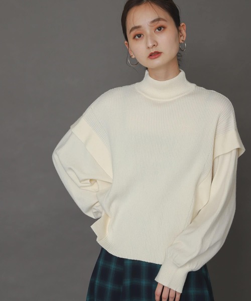 SENSE OF PLACE by URBAN RESEARCH（センスオブプレイスバイアーバンリサーチ）の「ストレッチショルダータックセーター（ニット/セーター・レディース・オフホワイト/グリーン/ブルー/ブラック・ONE）」の14枚目の写真