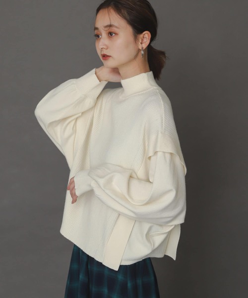 SENSE OF PLACE by URBAN RESEARCH（センスオブプレイスバイアーバンリサーチ）の「ストレッチショルダータックセーター（ニット/セーター・レディース・オフホワイト/グリーン/ブルー/ブラック・ONE）」の15枚目の写真