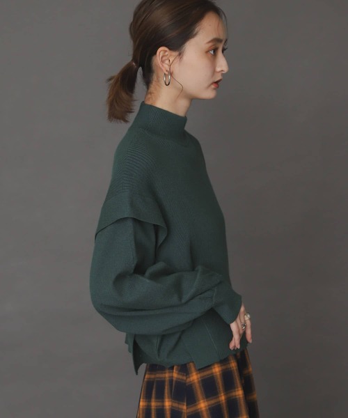 SENSE OF PLACE by URBAN RESEARCH（センスオブプレイスバイアーバンリサーチ）の「ストレッチショルダータックセーター（ニット/セーター・レディース・オフホワイト/グリーン/ブルー/ブラック・ONE）」の20枚目の写真