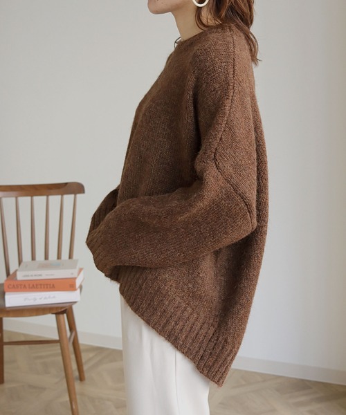 HER CLOSET(ハークローゼット)の「【shemoshelly】ビッグポケットニットプルオーバー(ニット/セーター・レディース・ブラック/ベージュ/ブラウン・M)」の9枚目の写真