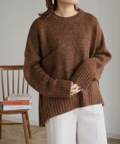 HER CLOSET(ハークローゼット)の「【shemoshelly】ビッグポケットニットプルオーバー(ニット/セーター・レディース・ブラック/ベージュ/ブラウン・M)」の4枚目の写真