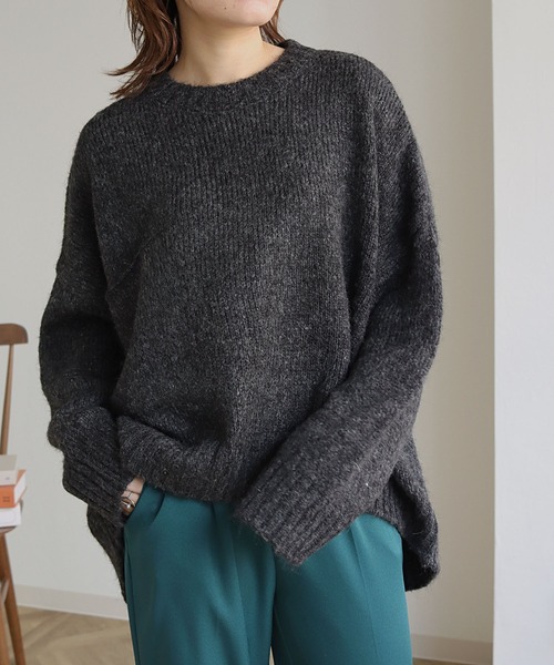 HER CLOSET(ハークローゼット)の「【shemoshelly】ビッグポケットニットプルオーバー(ニット/セーター・レディース・ブラック/ベージュ/ブラウン・M)」の6枚目の写真