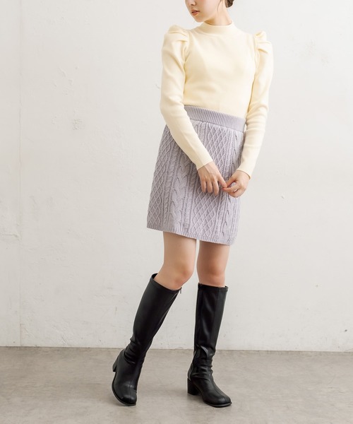 OLIVE des OLIVE（オリーブデオリーブ）の「モテパワショルプルオーバー（ニット/セーター・レディース・ブラック/パープル/オフホワイト/ライトブラウン/ラベンダー・FREE）」の13枚目の写真