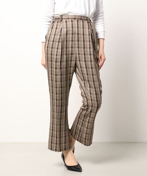 ehka sopo（エヘカソポ）の「無地／チェックアソート裾フレアパンツ（その他パンツ・レディース・ブラック/ベージュ/ブラウン/グレー/ブルー/グリーン・ﾌﾘ-）」の21枚目の写真