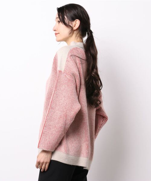 Bou Jeloud(ブージュルード)の「配色リブ編みニット(ニット/セーター・レディース・ネイビー/ブラウン/オレンジ/グリーン・FREE)」の8枚目の写真