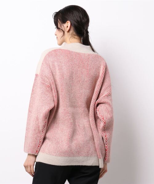 Bou Jeloud(ブージュルード)の「配色リブ編みニット(ニット/セーター・レディース・ネイビー/ブラウン/オレンジ/グリーン・FREE)」の9枚目の写真