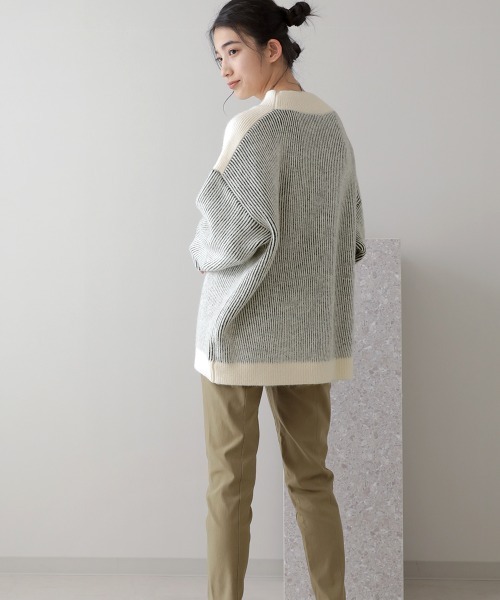 Bou Jeloud(ブージュルード)の「配色リブ編みニット(ニット/セーター・レディース・ネイビー/ブラウン/オレンジ/グリーン・FREE)」の19枚目の写真