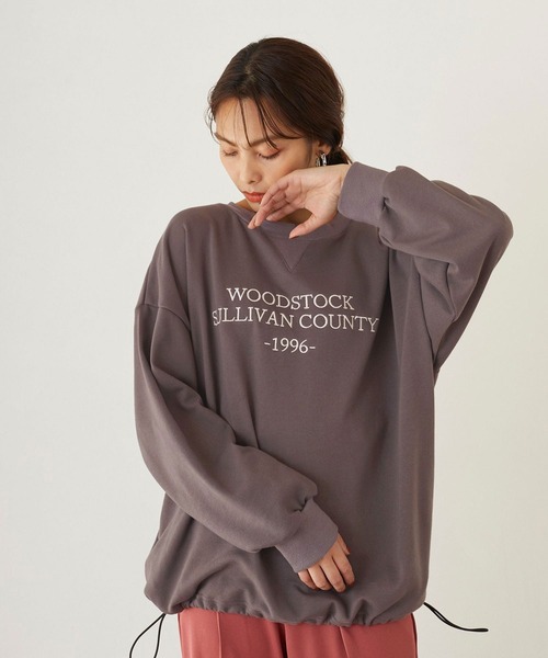 179/WG(イチナナキュウダブルジー)の「エンブロイダリースウェット(スウェット・レディース・チャコールグレー/グレー/グリーン・FREE)」の2枚目の写真