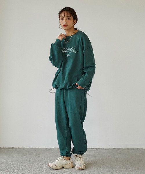 179/WG(イチナナキュウダブルジー)の「エンブロイダリースウェット(スウェット・レディース・チャコールグレー/グレー/グリーン・FREE)」の16枚目の写真