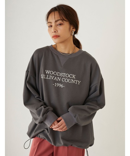 179/WG(イチナナキュウダブルジー)の「エンブロイダリースウェット(スウェット・レディース・チャコールグレー/グレー/グリーン・FREE)」の9枚目の写真