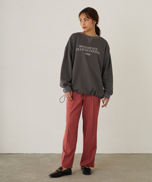 179/WG(イチナナキュウダブルジー)の「エンブロイダリースウェット(スウェット・レディース・チャコールグレー/グレー/グリーン・FREE)」の7枚目の写真