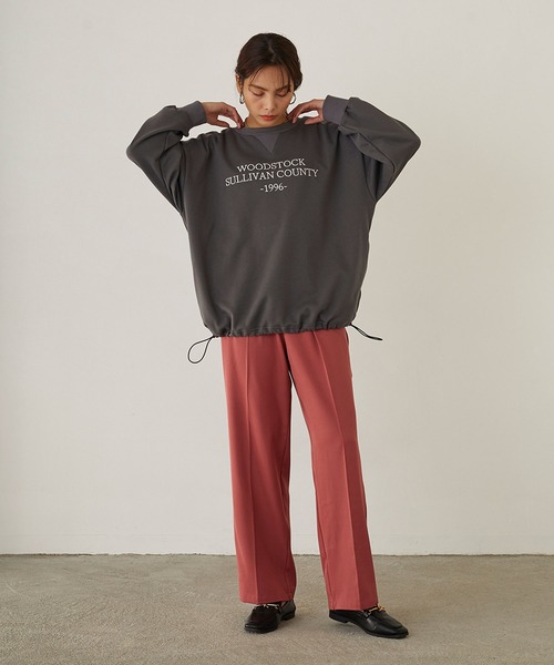 179/WG(イチナナキュウダブルジー)の「エンブロイダリースウェット(スウェット・レディース・チャコールグレー/グレー/グリーン・FREE)」の6枚目の写真