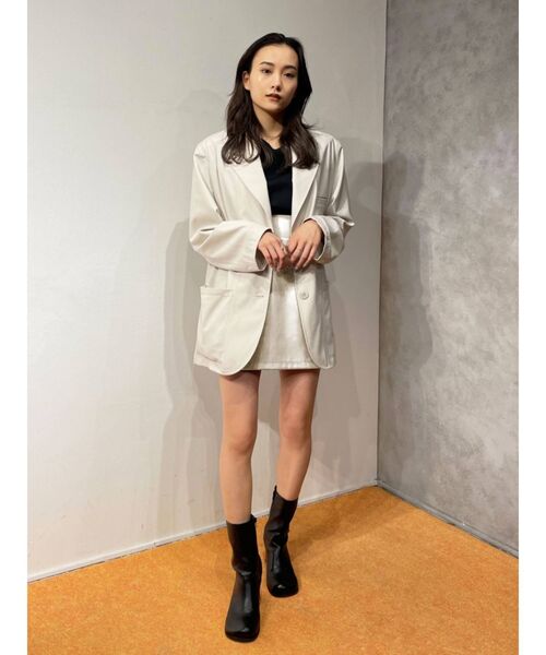 EMODA（エモダ）の「ワイドベルトハイウエストスカート（スカート・レディース・グレー/ブルー/アイボリー・SMALL/MEDIUM）」の8枚目の写真