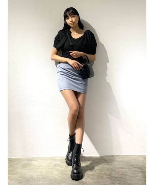 EMODA（エモダ）の「ワイドベルトハイウエストスカート（スカート・レディース・グレー/ブルー/アイボリー・SMALL/MEDIUM）」の12枚目の写真