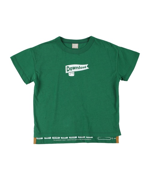 DILASH（ディラッシュ）の「DownloadデザインTシャツ（Tシャツ/カットソー・キッズ・グリーン/オフホワイト/パープル・120/110/100/90/80/140/130）」の2枚目の写真