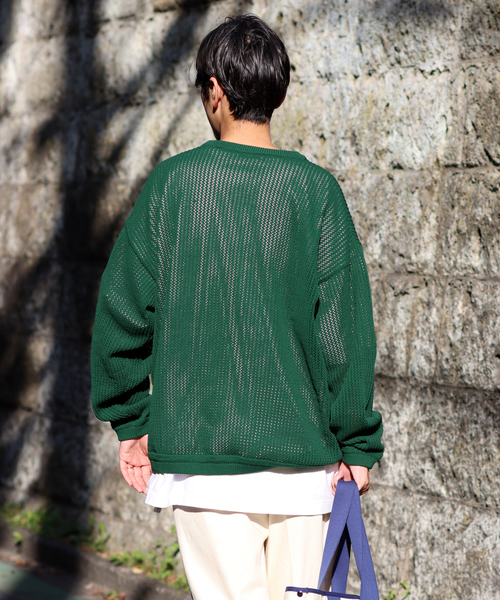JOURNAL STANDARD(ジャーナルスタンダード)の「透かし編み ポリ クルーネック ニット(ニット/セーター・メンズ・グリーン/イエロー/レッド/ベージュ/ブラック・LARGE/MEDIUM)」の10枚目の写真