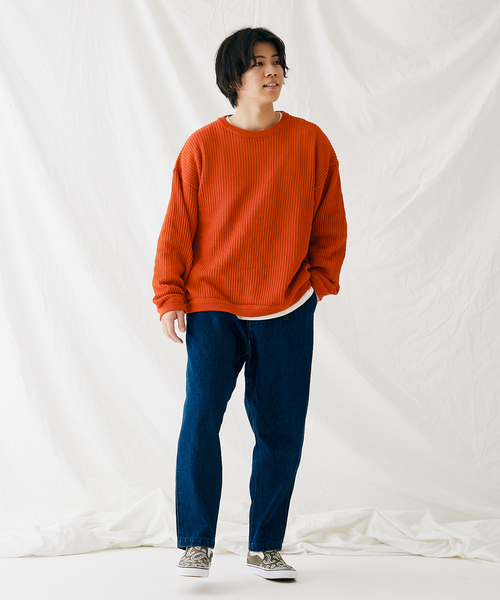 JOURNAL STANDARD(ジャーナルスタンダード)の「透かし編み ポリ クルーネック ニット(ニット/セーター・メンズ・グリーン/イエロー/レッド/ベージュ/ブラック・LARGE/MEDIUM)」の17枚目の写真