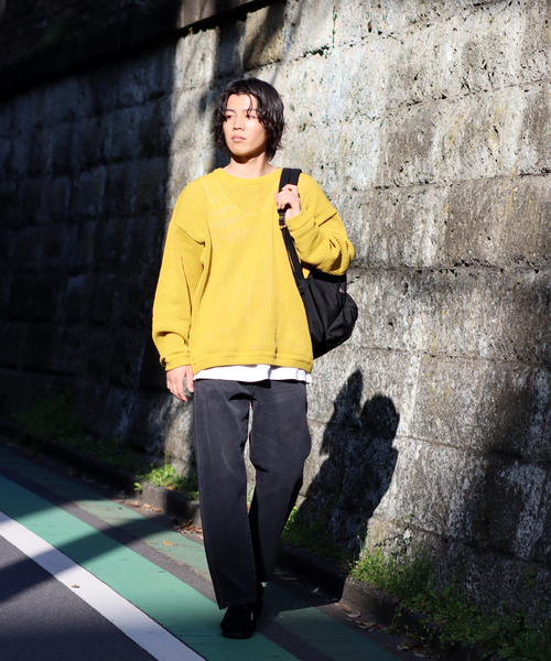 JOURNAL STANDARD(ジャーナルスタンダード)の「透かし編み ポリ クルーネック ニット(ニット/セーター・メンズ・グリーン/イエロー/レッド/ベージュ/ブラック・LARGE/MEDIUM)」の21枚目の写真