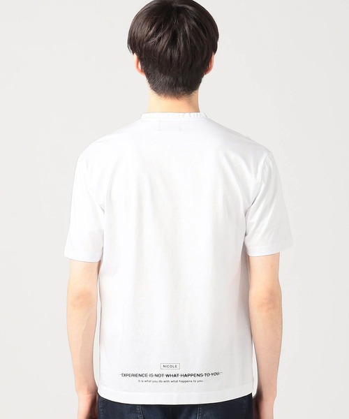 HIDEAWAYS NICOLE（ハイダウェイニコル）の「ダブルシルケットロゴプリント半袖Ｔシャツ（Tシャツ/カットソー・メンズ・ホワイト系その他/ブラック系その他/ホワイト系その他2/ブラック系その他2・MEDIUM/LARGE/X-LARGE/XX-LARGE）」の5枚目の写真