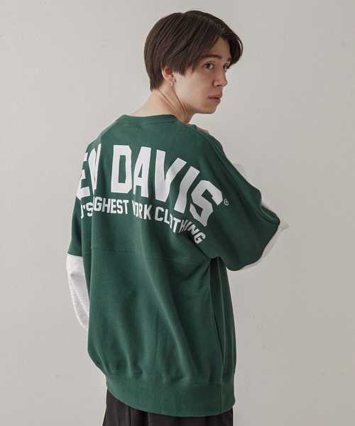 JUNRED(ジュンレッド)の「【ビッグシルエット】BEN DAVIS バイカラー裏毛スウェット(スウェット・メンズ・ホワイト/グリーン・M/L/LL)」の7枚目の写真