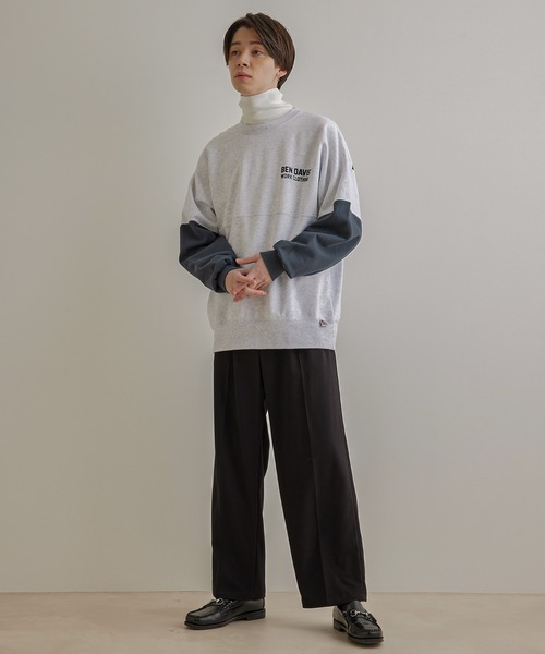 JUNRED(ジュンレッド)の「【ビッグシルエット】BEN DAVIS バイカラー裏毛スウェット(スウェット・メンズ・ホワイト/グリーン・M/L/LL)」の9枚目の写真