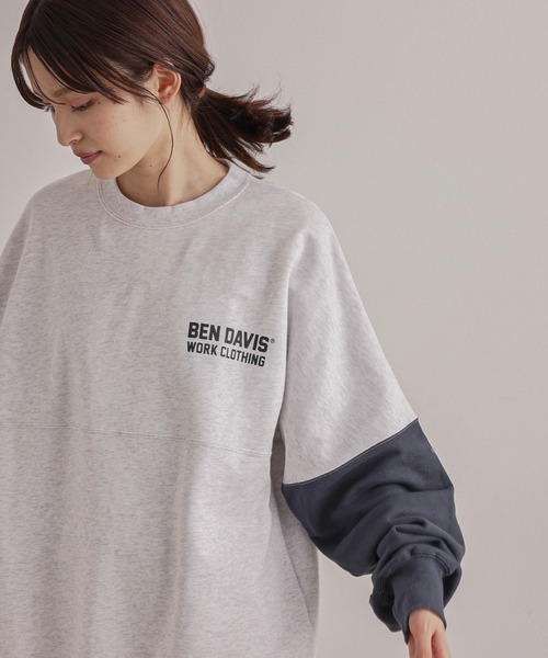 JUNRED(ジュンレッド)の「【ビッグシルエット】BEN DAVIS バイカラー裏毛スウェット(スウェット・メンズ・ホワイト/グリーン・M/L/LL)」の16枚目の写真