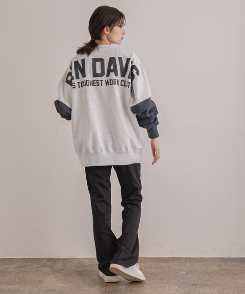 JUNRED(ジュンレッド)の「【ビッグシルエット】BEN DAVIS バイカラー裏毛スウェット(スウェット・メンズ・ホワイト/グリーン・M/L/LL)」の20枚目の写真