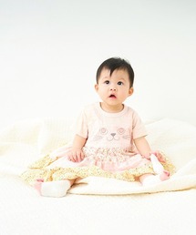 kladskap | ネコ顔ワンピース風半袖カバーオール(ロンパース)