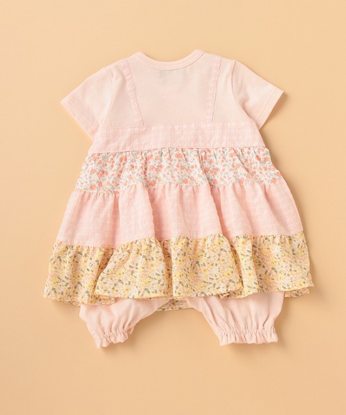 kladskap（クレードスコープ）の「ネコ顔ワンピース風半袖カバーオール（ロンパース・キッズ・サックスブルー/ライトピンク・70cm/80ｃｍ）」の4枚目の写真