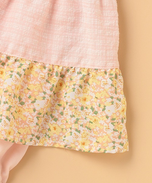 kladskap（クレードスコープ）の「ネコ顔ワンピース風半袖カバーオール（ロンパース・キッズ・サックスブルー/ライトピンク・70cm/80ｃｍ）」の6枚目の写真