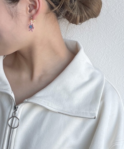 w closet（ダブルクローゼット）の「ハーフZIPクロップドスウェット（スウェット・レディース・オフホワイト/オレンジ/グリーン・FREE）」の10枚目の写真