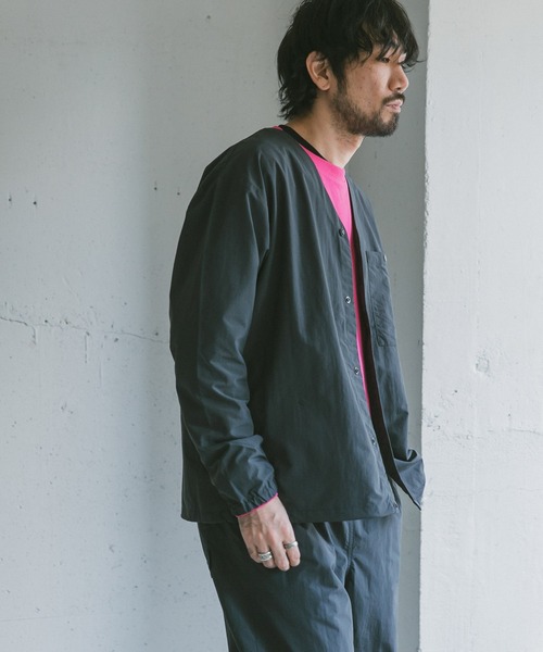 BURLAP OUTFITTER（バーラップアウトフィッター）の「『別注』BURLAP OUTFITTER×DOORS　SupplexNylonCARDIGAN2（ナイロンジャケット・メンズ・ブルー/ダークグレー/ライトグレー/ライトカーキ・M/L）」の19枚目の写真
