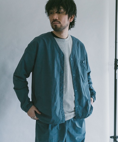 BURLAP OUTFITTER（バーラップアウトフィッター）の「『別注』BURLAP OUTFITTER×DOORS　SupplexNylonCARDIGAN2（ナイロンジャケット・メンズ・ブルー/ダークグレー/ライトグレー/ライトカーキ・M/L）」の9枚目の写真