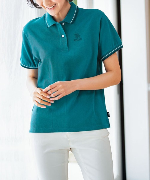 moz(モズ)の「moz 刺しゅうポロシャツ(ポロシャツ・レディース・ネイビー/グレー/グリーン・LARGE/X-LARGE/MEDIUM)」の6枚目の写真