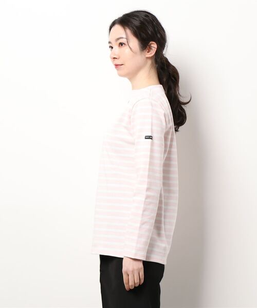 SAINT JAMES(セントジェームス)の「【SAINT JAMES】バスクシャツ ボートネックカットソー(Tシャツ/カットソー・レディース・ホワイト系その他2/ピンク/クリーム/キナリ・38/36)」の5枚目の写真