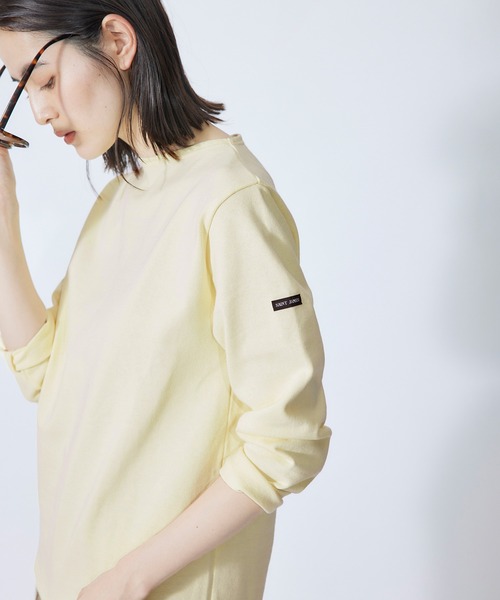 SAINT JAMES(セントジェームス)の「【SAINT JAMES】バスクシャツ ボートネックカットソー(Tシャツ/カットソー・レディース・ホワイト系その他2/ピンク/クリーム/キナリ・38/36)」の4枚目の写真