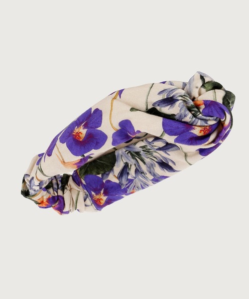 G.V.G.V.（ジーヴィージーヴィー）の「FLORAL TURBAN（ヘアバンド・レディース・ベージュ/グリーン・ONE SIZE）」の6枚目の写真