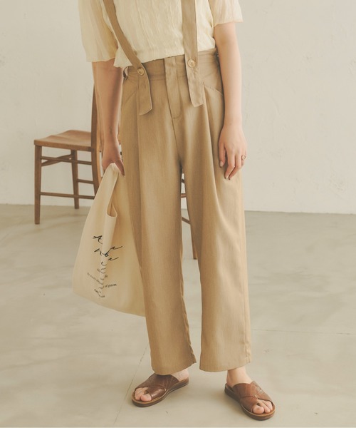 Ambre Neige（アンブルネージュ）の「サスペンダーパンツ／【WEB/EC限定商品】（その他パンツ・レディース・ブラック/ベージュ・FREE）」の2枚目の写真