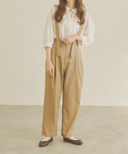 Ambre Neige（アンブルネージュ）の「サスペンダーパンツ／【WEB/EC限定商品】（その他パンツ・レディース・ブラック/ベージュ・FREE）」の10枚目の写真