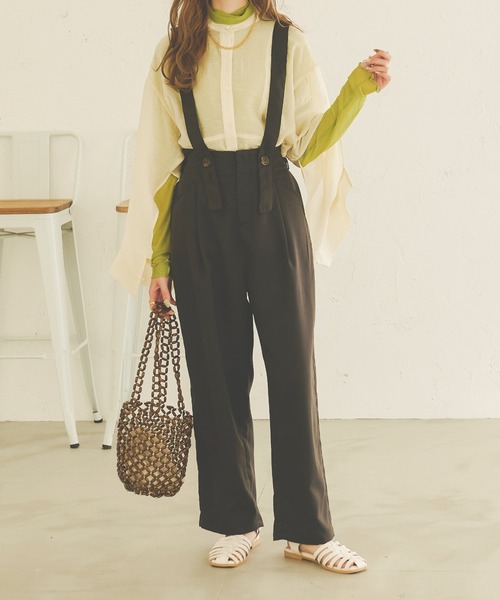 Ambre Neige（アンブルネージュ）の「サスペンダーパンツ／【WEB/EC限定商品】（その他パンツ・レディース・ブラック/ベージュ・FREE）」の11枚目の写真