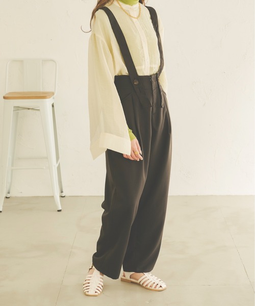 Ambre Neige（アンブルネージュ）の「サスペンダーパンツ／【WEB/EC限定商品】（その他パンツ・レディース・ブラック/ベージュ・FREE）」の12枚目の写真