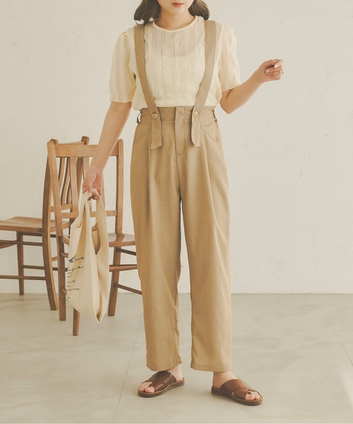 Ambre Neige（アンブルネージュ）の「サスペンダーパンツ／【WEB/EC限定商品】（その他パンツ・レディース・ブラック/ベージュ・FREE）」の5枚目の写真