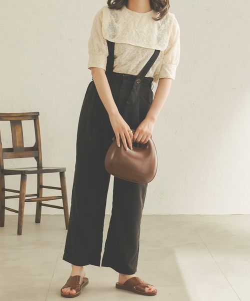 Ambre Neige（アンブルネージュ）の「サスペンダーパンツ／【WEB/EC限定商品】（その他パンツ・レディース・ブラック/ベージュ・FREE）」の3枚目の写真