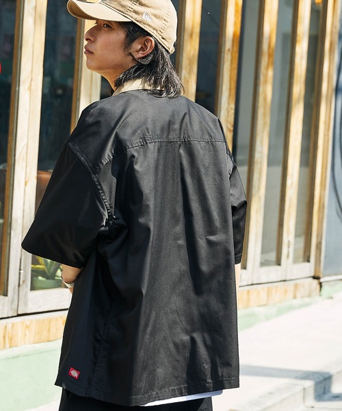 Dickies/ディッキーズ ロゴワッペン襟切替オーバーサイズツイル