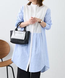 切替シャツワンピース