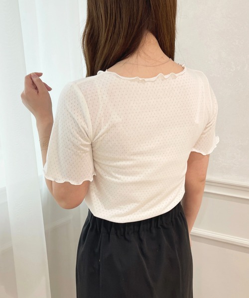 apres jour(アプレジュール)の「アイレットメローT【ZOZOTOWN限定アイテム】(Tシャツ/カットソー・レディース・ブルー/ピンク/オフホワイト・フリー/X-LARGE)」の7枚目の写真