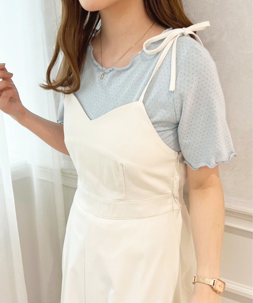 apres jour(アプレジュール)の「アイレットメローT【ZOZOTOWN限定アイテム】(Tシャツ/カットソー・レディース・ブルー/ピンク/オフホワイト・フリー/X-LARGE)」の11枚目の写真