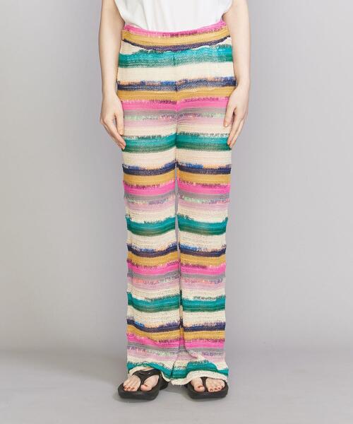 Lepidos（レピドス）の「＜Tach clothing＞ストライプ ニット パンツ -ウォッシャブル-（その他パンツ・レディース・ライトブルー/イエロー・S/M）」の4枚目の写真