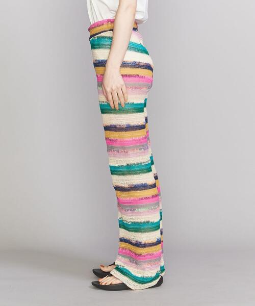 Lepidos（レピドス）の「＜Tach clothing＞ストライプ ニット パンツ -ウォッシャブル-（その他パンツ・レディース・ライトブルー/イエロー・S/M）」の3枚目の写真