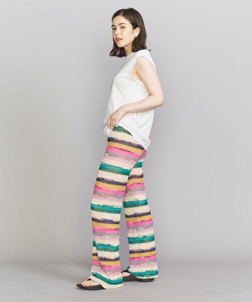 Lepidos（レピドス）の「＜Tach clothing＞ストライプ ニット パンツ -ウォッシャブル-（その他パンツ・レディース・ライトブルー/イエロー・S/M）」の9枚目の写真